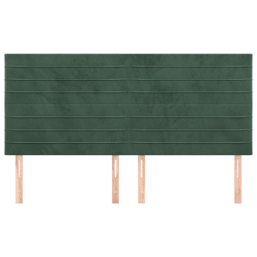 Hoofdborden 4 St 90X5X78/88 Cm Fluweel Donkergroen