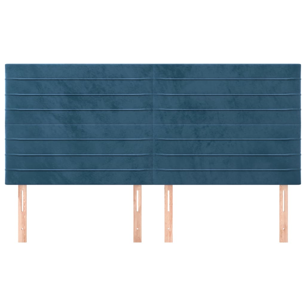 Hoofdborden 4 St 90X5X78/88 Cm Fluweel Donkerblauw