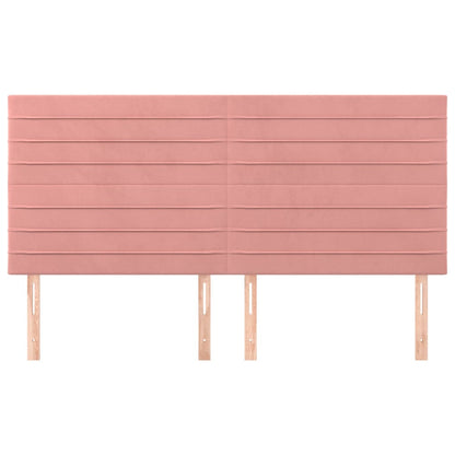 Hoofdborden 4 St 90X5X78/88 Cm Fluweel Roze