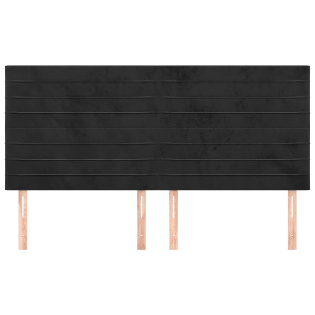 Hoofdborden 4 St 100X5X78/88 Cm Fluweel Zwart