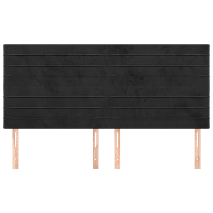 Hoofdborden 4 St 100X5X78/88 Cm Fluweel Zwart