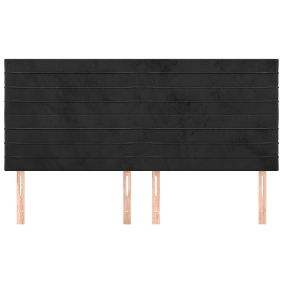 Hoofdborden 4 St 100X5X78/88 Cm Fluweel Zwart