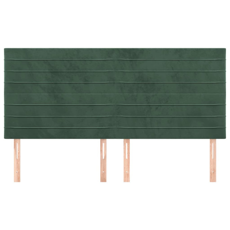 Hoofdborden 4 St 100X5X78/88 Cm Fluweel Donkergroen