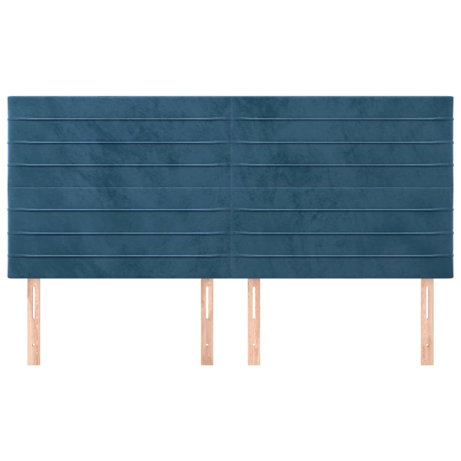 Hoofdborden 4 St 100X5X78/88 Cm Fluweel Donkerblauw