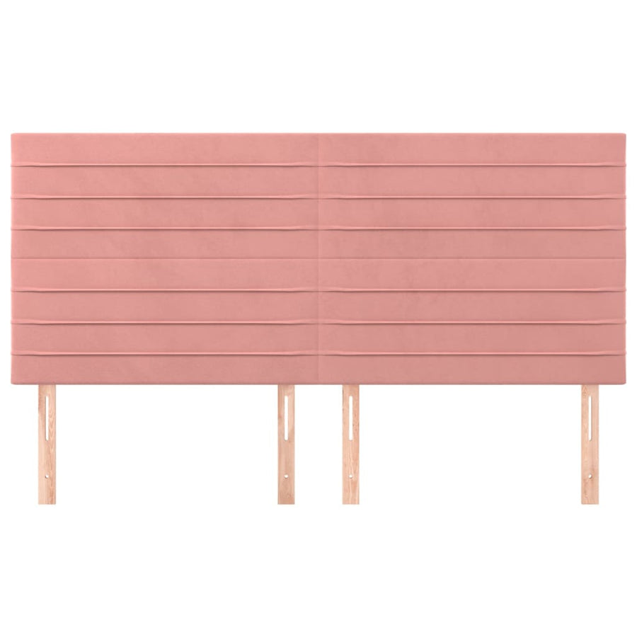 Hoofdborden 4 St 100X5X78/88 Cm Fluweel Roze