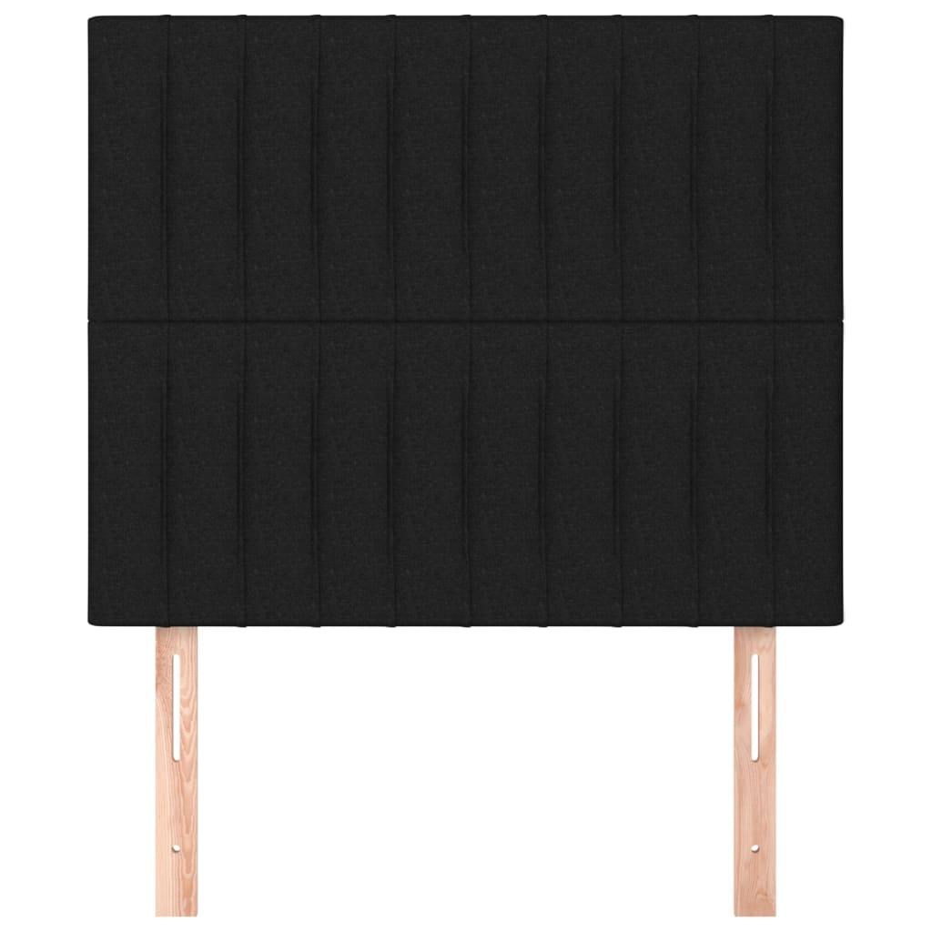 Hoofdborden 2 st 80x5x78/88 cm stof zwart 1 80 cm Zwart
