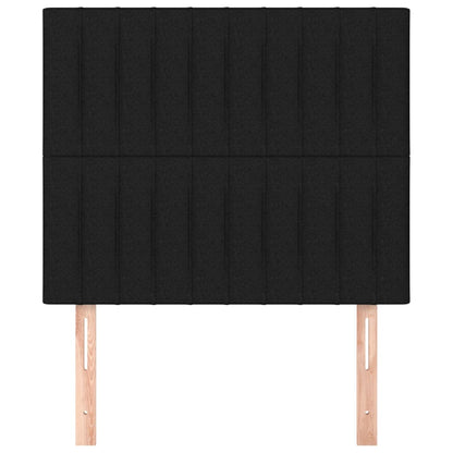 Hoofdborden 2 st 80x5x78/88 cm stof zwart 1 80 cm Zwart