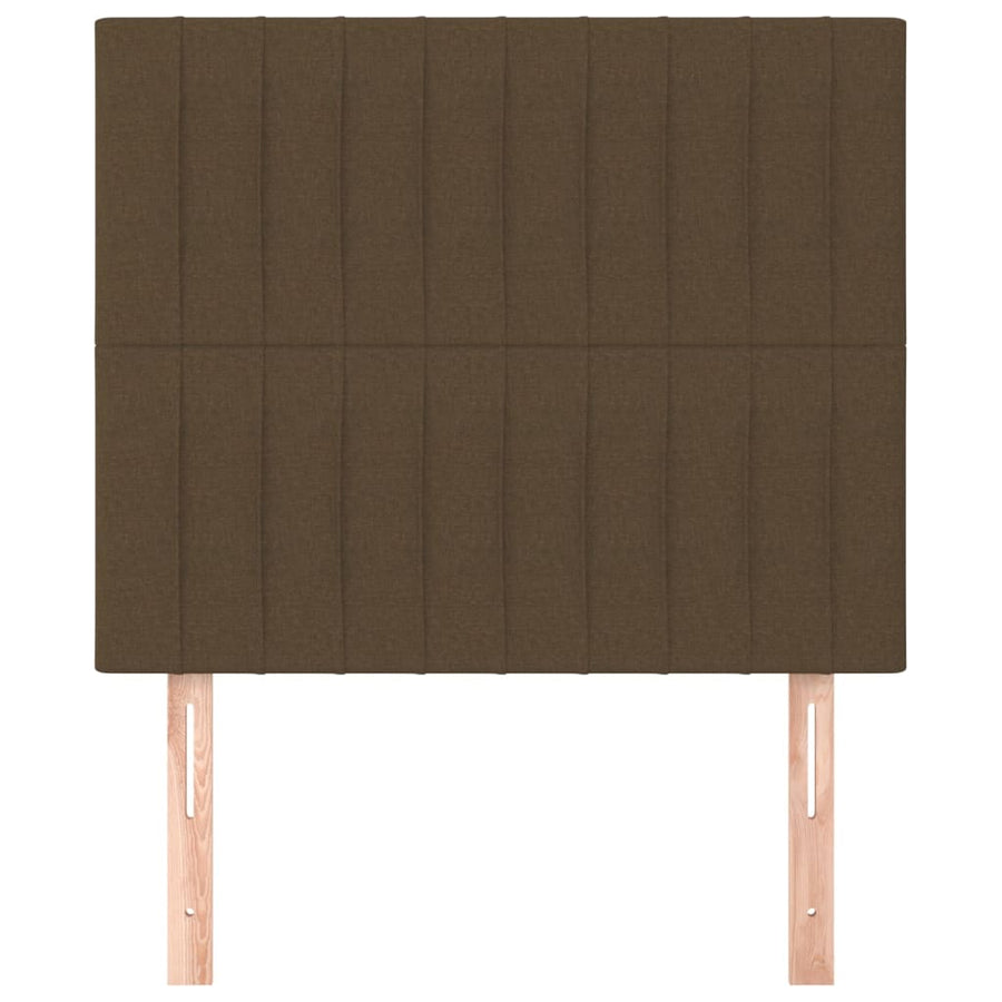 Hoofdborden 2 st 80x5x78/88 cm stof donkerbruin 1 80 cm Donkerbruin