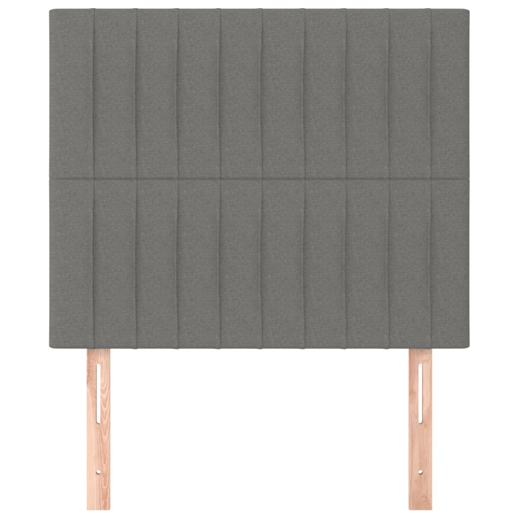 Hoofdborden 2 St 90X5X78/88 Cm Stof Donkergrijs 90 cm Hoog