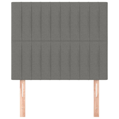 Hoofdborden 2 St 90X5X78/88 Cm Stof Donkergrijs 90 cm Hoog