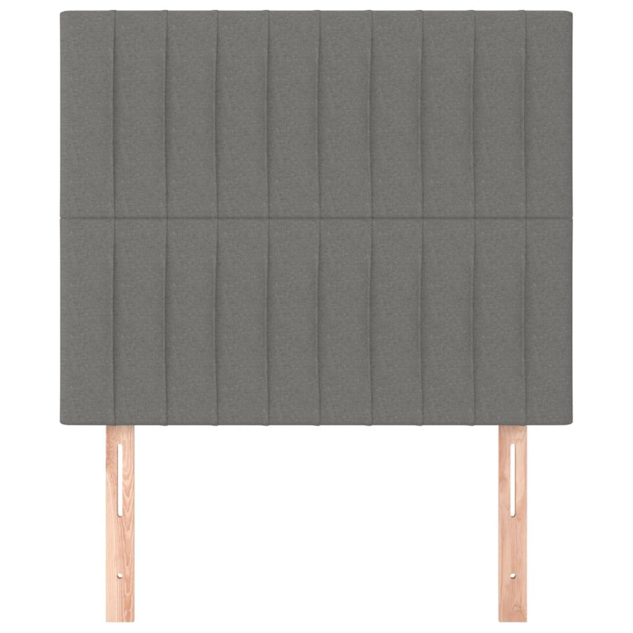 Hoofdborden 2 St 90X5X78/88 Cm Stof Donkergrijs 90 cm Hoog