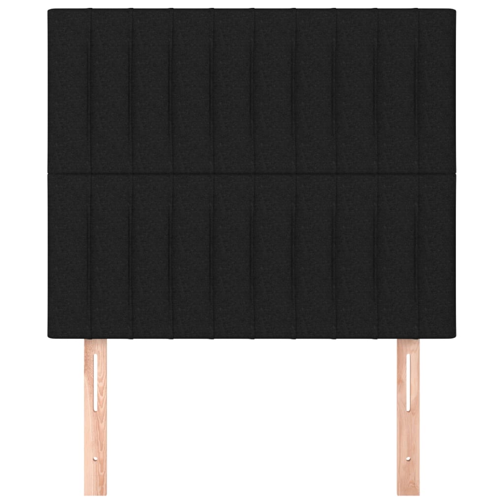 Hoofdborden 2 St 90X5X78/88 Cm Stof Zwart 90 cm Hoog