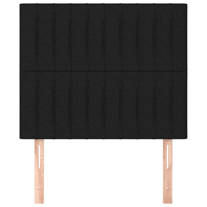 Hoofdborden 2 St 90X5X78/88 Cm Stof Zwart 90 cm Hoog