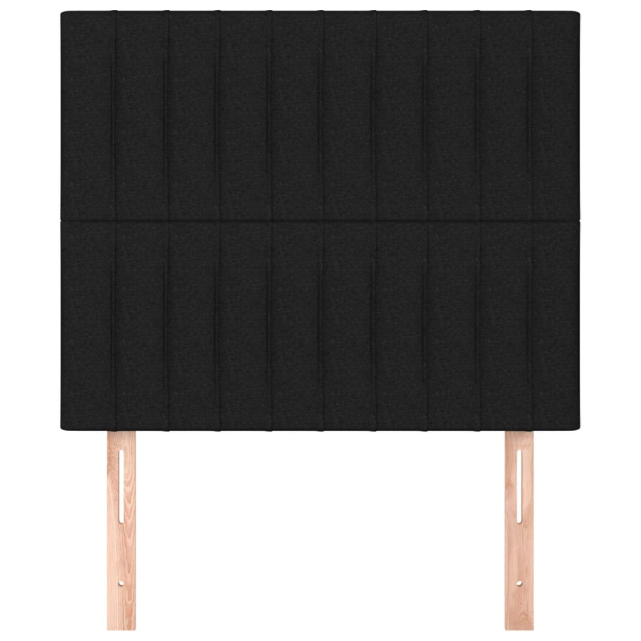 Hoofdborden 2 St 90X5X78/88 Cm Stof Zwart 90 cm Hoog