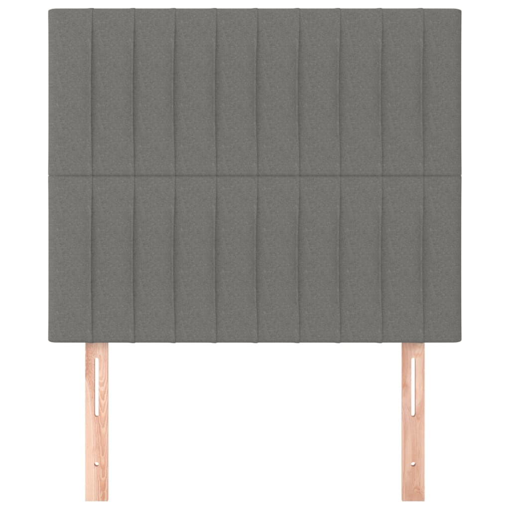 Hoofdborden 2 St 00X5X78/88 Cm Stof Donkergrijs 100 cm Hoog