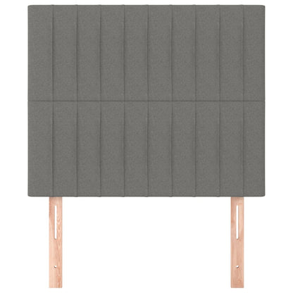 Hoofdborden 2 St 00X5X78/88 Cm Stof Donkergrijs 100 cm Hoog