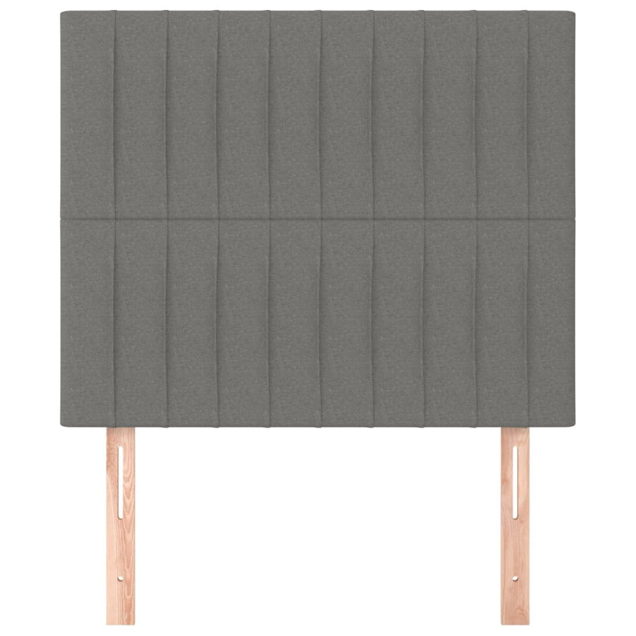 Hoofdborden 2 St 00X5X78/88 Cm Stof Donkergrijs 100 cm Hoog