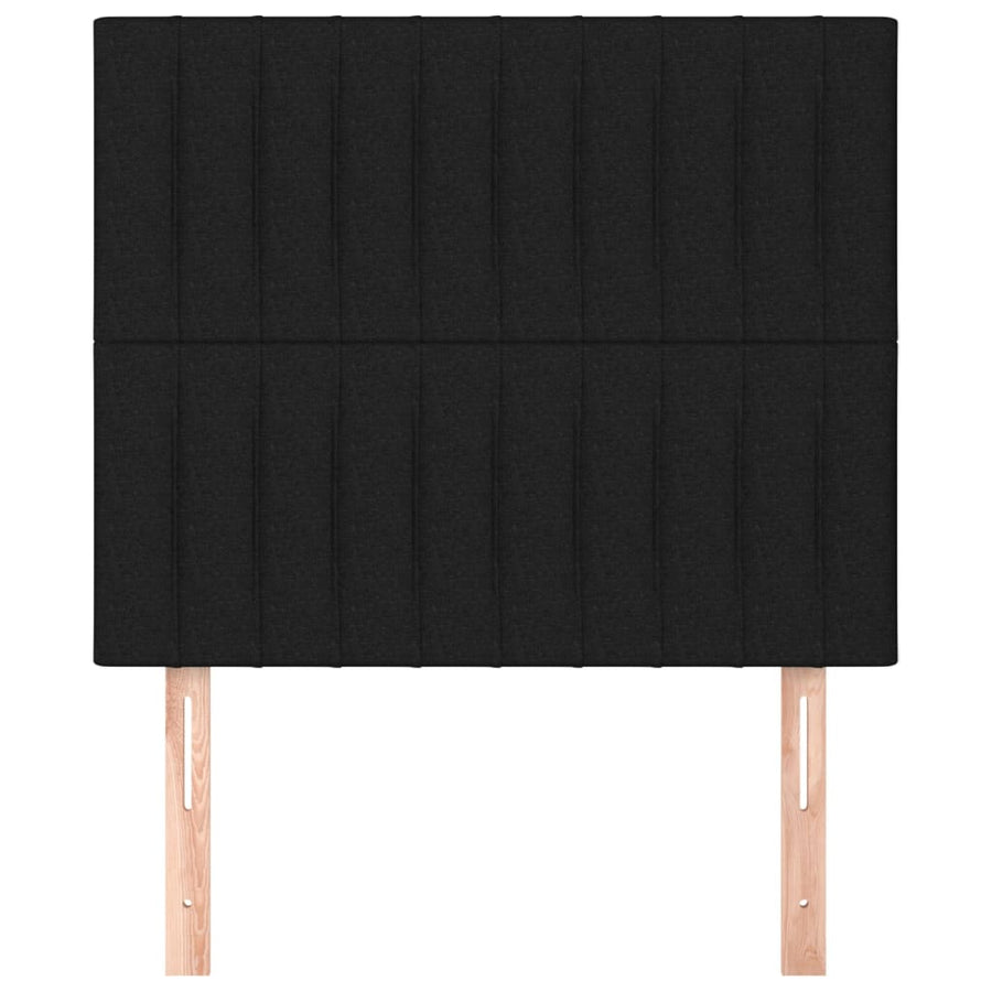 Hoofdborden 2 St 00X5X78/88 Cm Stof Zwart 100 cm Hoog