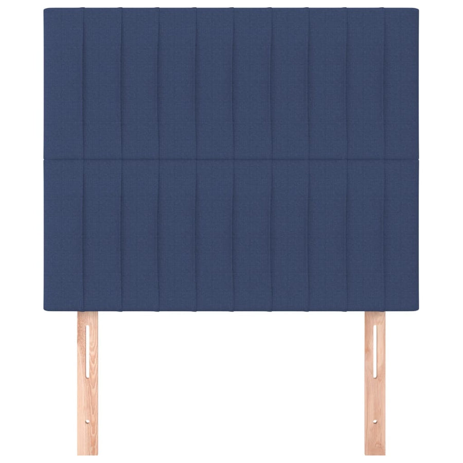 Hoofdborden 2 St 00X5X78/88 Cm Stof Blauw 100 cm Hoog