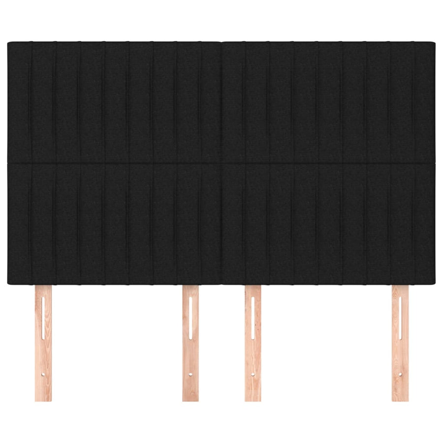 Hoofdborden 4 St 72X5X78/88 Cm Stof Zwart 144 cm Hoog