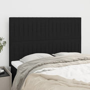 Hoofdbord 144x5x118/128 cm stof zwart