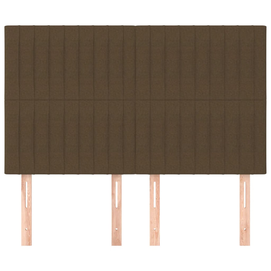 Hoofdborden 4 St 72X5X78/88 Cm Stof Donkerbruin 144 cm Hoog