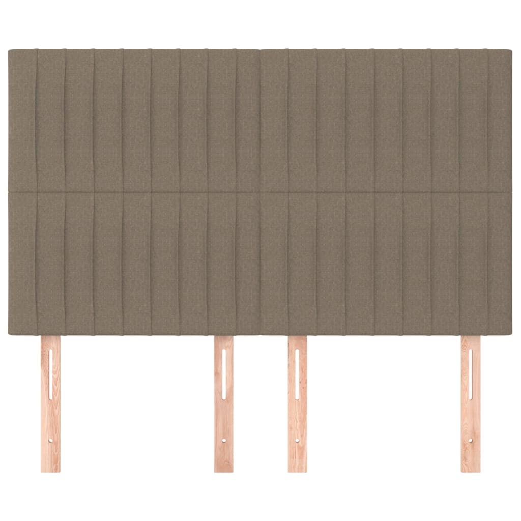 Hoofdborden 4 St 72X5X78/88 Cm Stof Taupe 144 cm Hoog