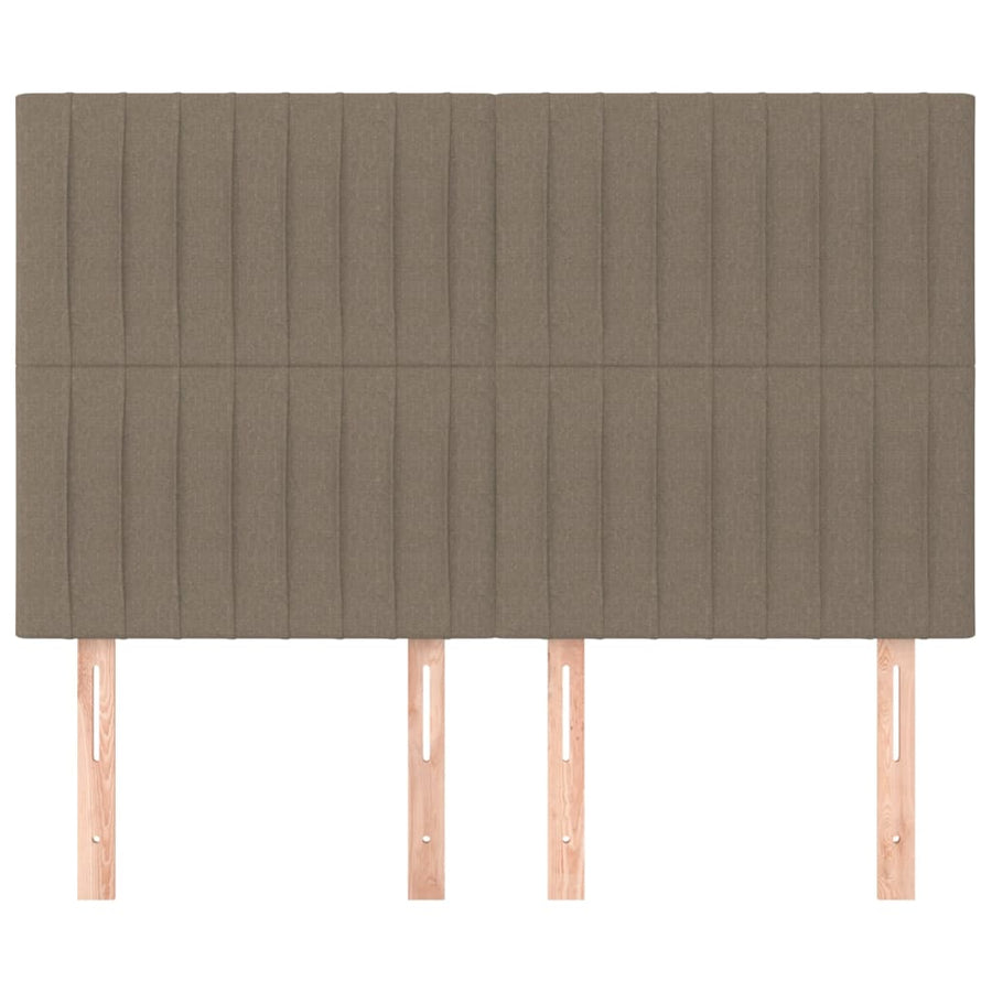 Hoofdborden 4 St 72X5X78/88 Cm Stof Taupe 144 cm Hoog