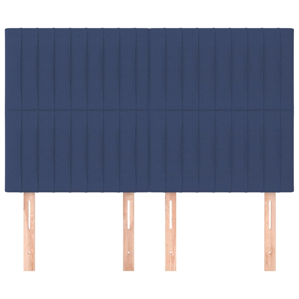 Hoofdborden 4 St 72X5X78/88 Cm Stof Blauw 144 cm Hoog