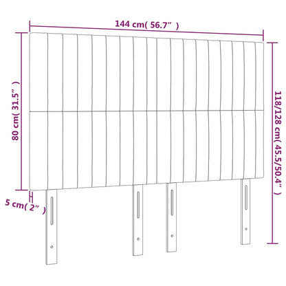 Hoofdborden 4 St 72X5X78/88 Cm Stof Blauw 144 cm Hoog