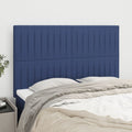 Headboard blue 144x5x118/128 cm fabric