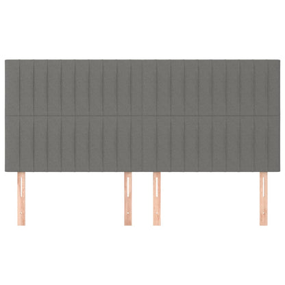 Hoofdborden 4 St 80X5X78/88 Cm Stof Donkergrijs 160 cm Hoog