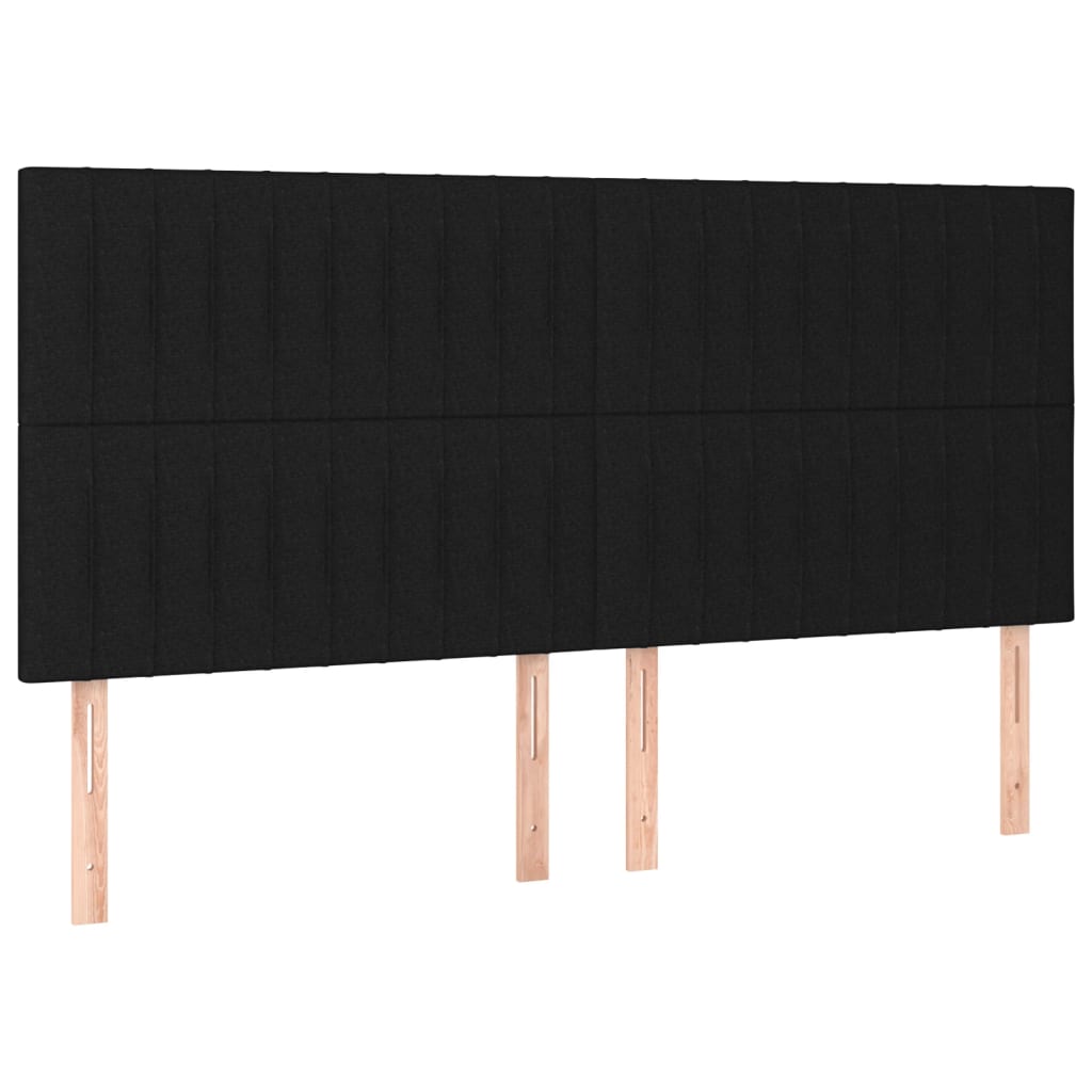Hoofdborden 4 St 80X5X78/88 Cm Stof Zwart 160 cm Hoog