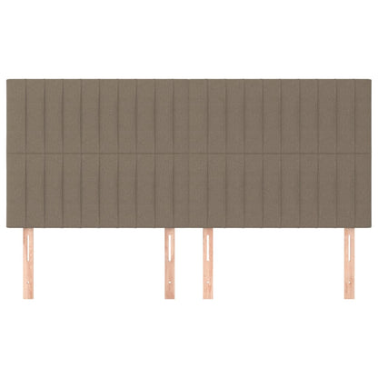 Hoofdborden 4 St 80X5X78/88 Cm Stof Taupe 160 cm Hoog