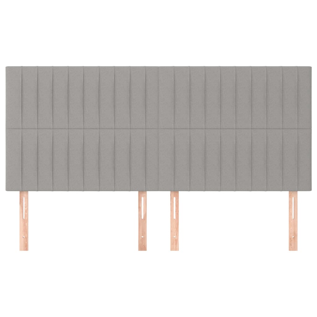 Hoofdborden 4 St 90X5X78/88 Cm Stof Lichtgrijs 180 cm Hoog