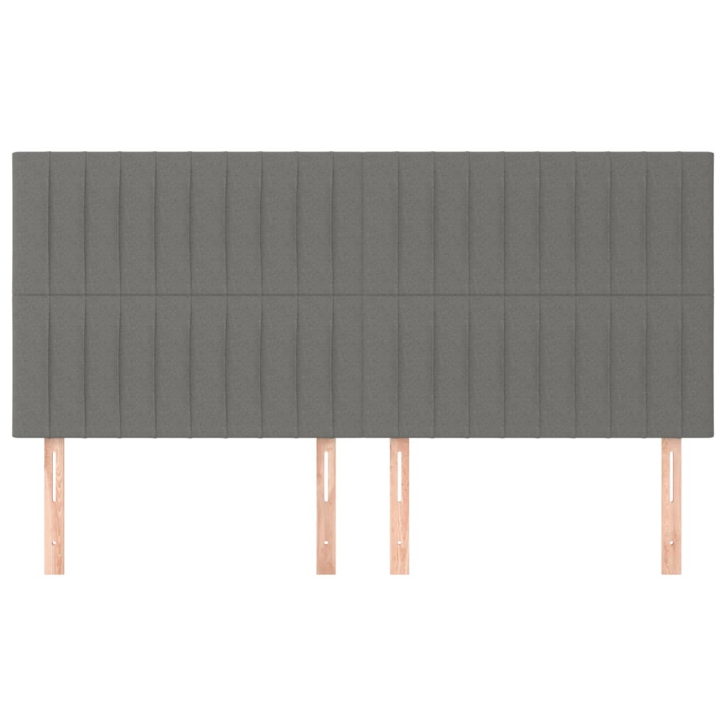 Hoofdborden 4 St 90X5X78/88 Cm Stof Donkergrijs 180 cm Hoog