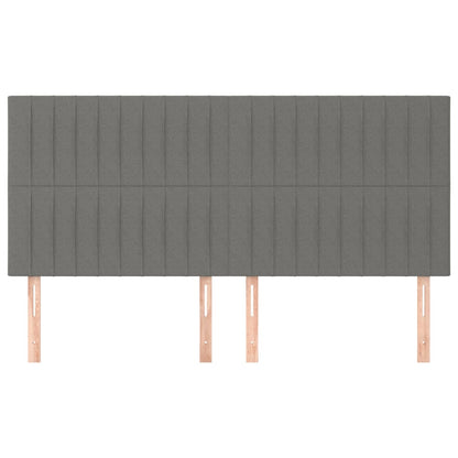 Hoofdborden 4 St 90X5X78/88 Cm Stof Donkergrijs 180 cm Hoog