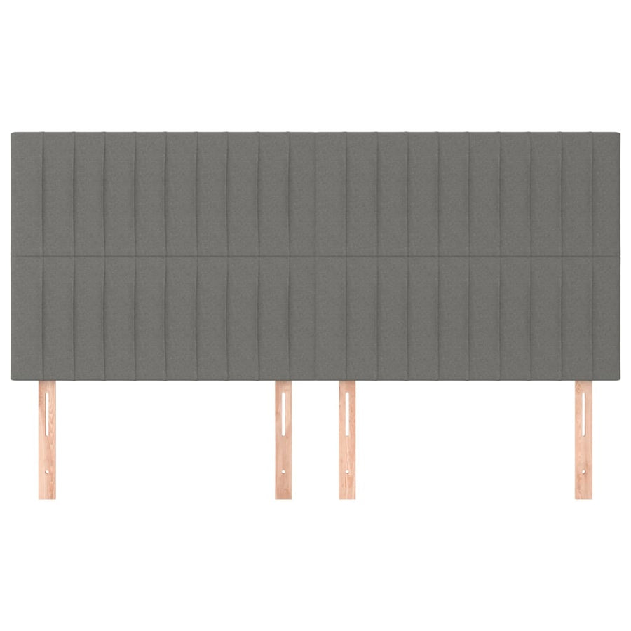 Hoofdborden 4 St 90X5X78/88 Cm Stof Donkergrijs 180 cm Hoog