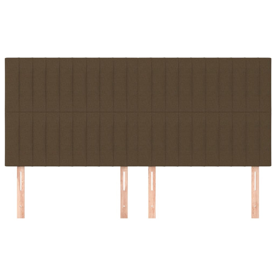 Hoofdborden 4 St 90X5X78/88 Cm Stof Donkerbruin 180 cm Hoog