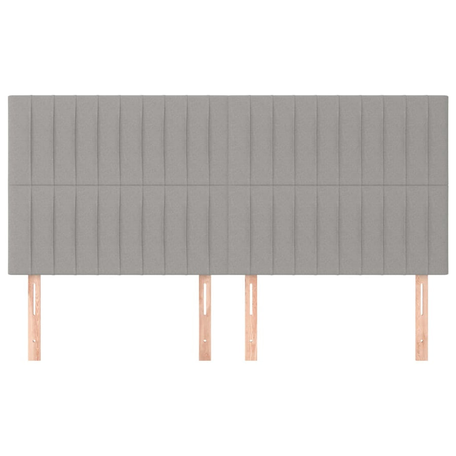 Hoofdborden 4 St 00 X 5 X 78/88 Cm Stof Lichtgrijs 200 cm Hoog