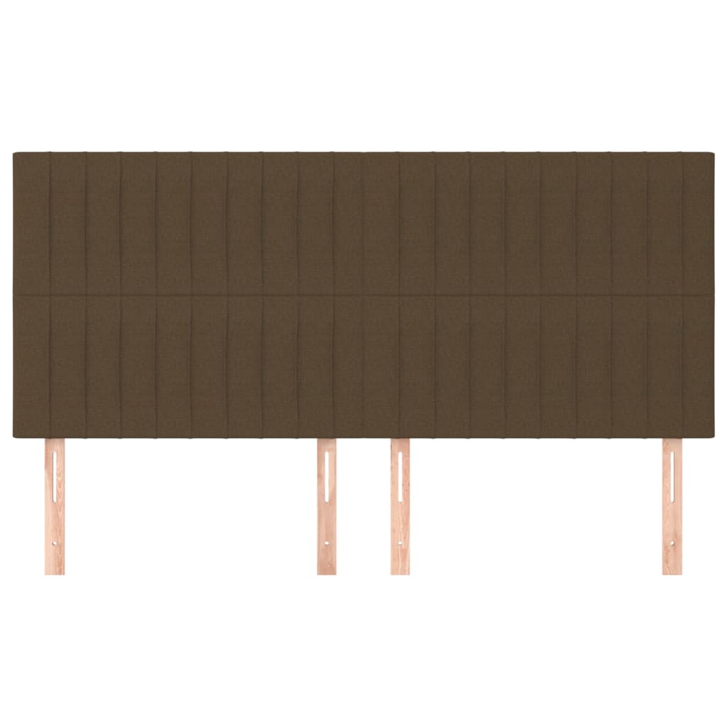 Hoofdborden 4 St 00X5X78/88 Cm Stof Donkerbruin 200 cm Hoog