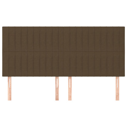 Hoofdborden 4 St 00X5X78/88 Cm Stof Donkerbruin 200 cm Hoog