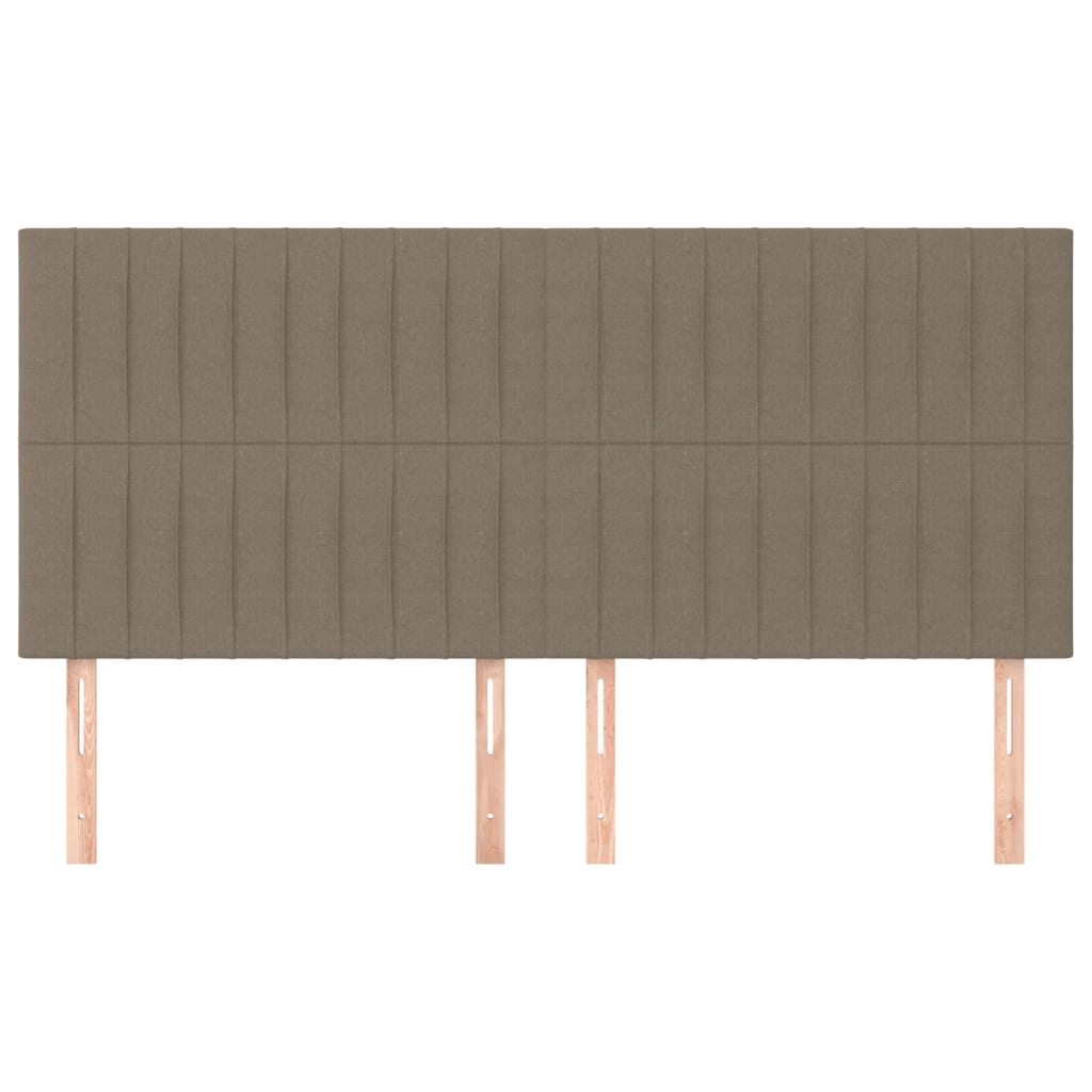 Hoofdborden 4 st 100x5x78/88 cm stof taupe 200 cm Hoog
