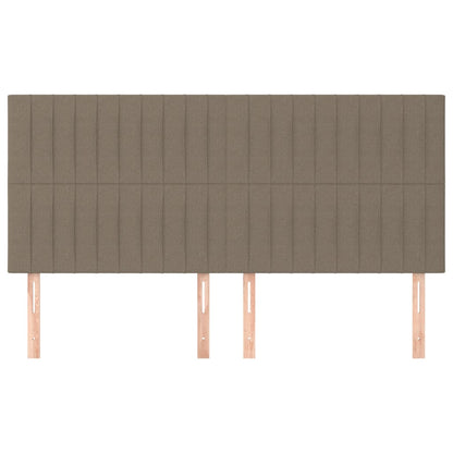 Hoofdborden 4 st 100x5x78/88 cm stof taupe 200 cm Hoog