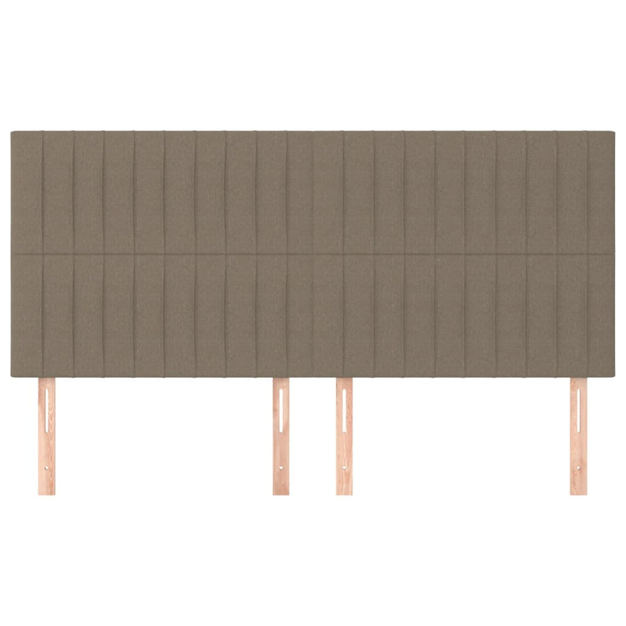 Hoofdborden 4 st 100x5x78/88 cm stof taupe 200 cm Hoog