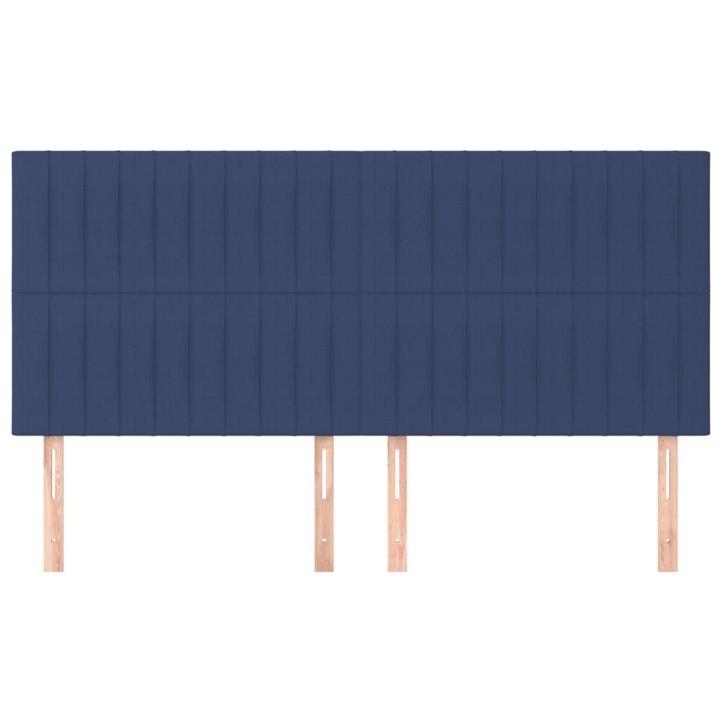 Hoofdborden 4 st 100x5x78/88 cm stof blauw 200 cm Blauw