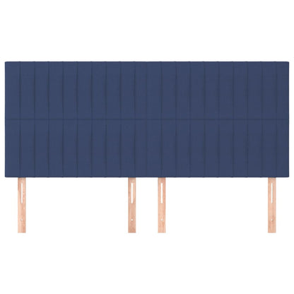 Hoofdborden 4 st 100x5x78/88 cm stof blauw 200 cm Blauw