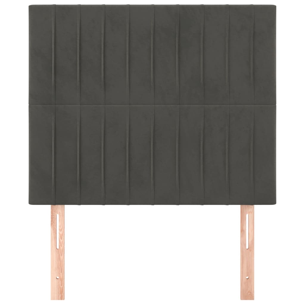 Hoofdborden 2 St 80X5X78/88 Cm Fluweel Donkergrijs