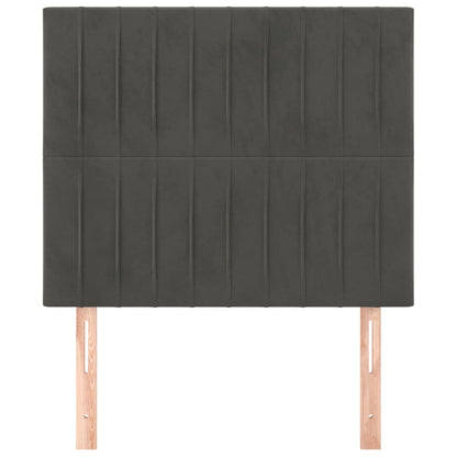 Hoofdborden 2 St 80X5X78/88 Cm Fluweel Donkergrijs