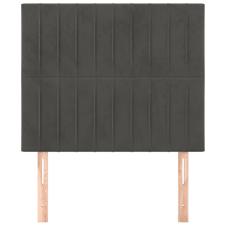 Hoofdborden 2 St 80X5X78/88 Cm Fluweel Donkergrijs